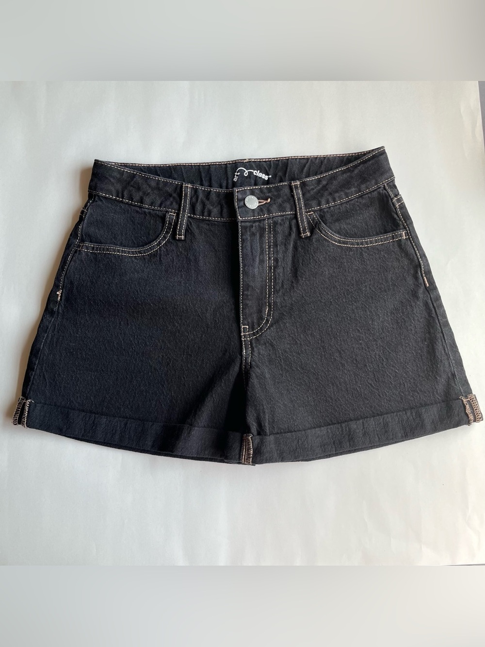 Girls Art Class Dark Wash Black Denim Shorts - Size XL 14